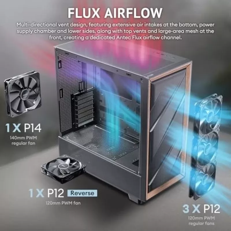 Antec 0-761345-10133-2 Caja de ordenador Torre Midi negra madera