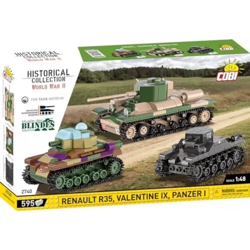 Set de construcción COBI Renault R35 Valentine IX Panzer I 595 piezas