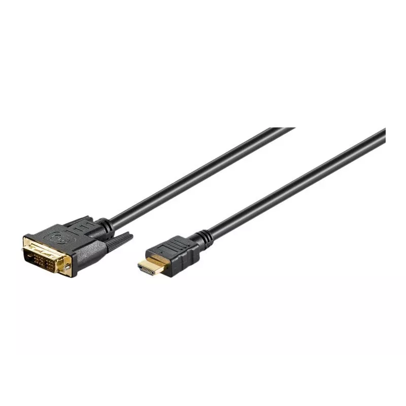 Goobay | Cable DVI-D/HDMI, dorado | 51580 | Conector macho DVI-D Single-Link (18+1 pines) | Conector macho HDMI (tipo A) | HDMI a DVI-D | 2 m