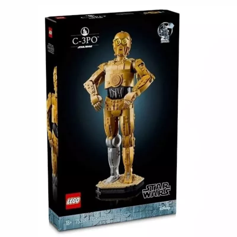 LEGO figura construible Star Wars C-3PO modelo 75398 — 1.138 piezas, 380 mm pieza de coleccionista para exposición