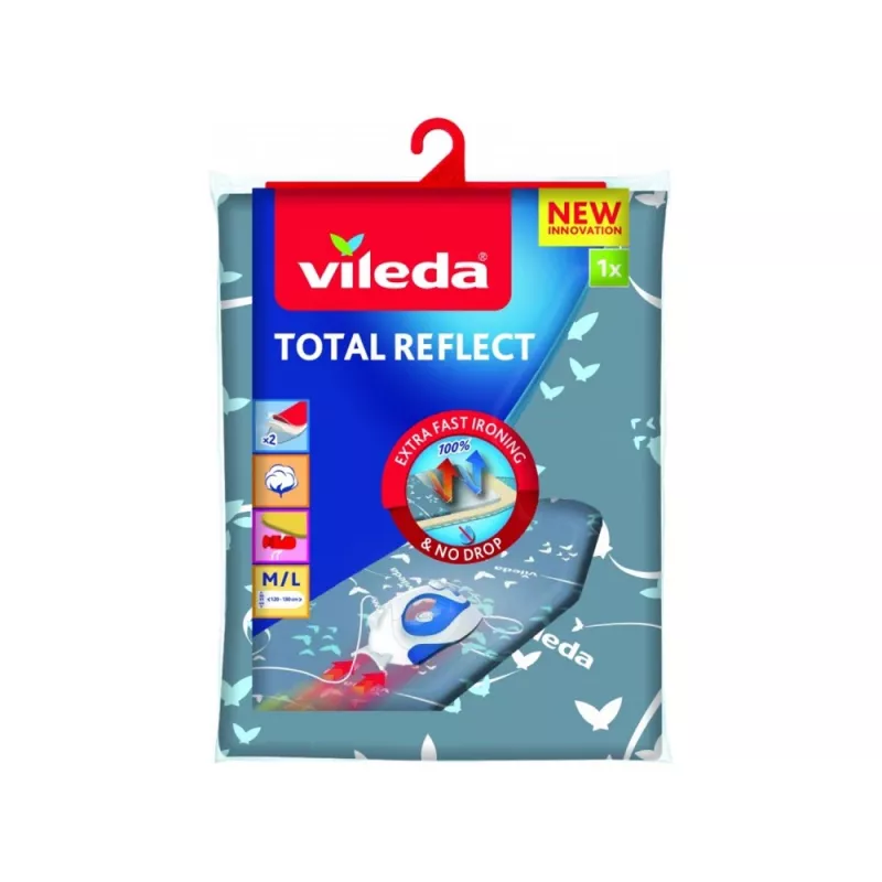 Funda de tabla de planchar VILEDA Total Reflect azul gris blanco para tablas de planchar 1300 x 450 mm