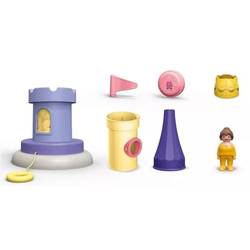 PLAYMOBIL JUNIOR y Disney: torre de juego de Bella con sonido | set de juego para niños pequeños de 1 a 3 años