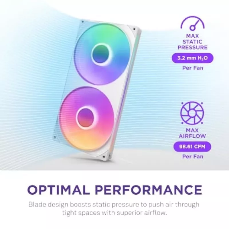 Ventilador NZXT RF-U28HF-W1 140mm 2000 U/min 98.61 CFM Blanco