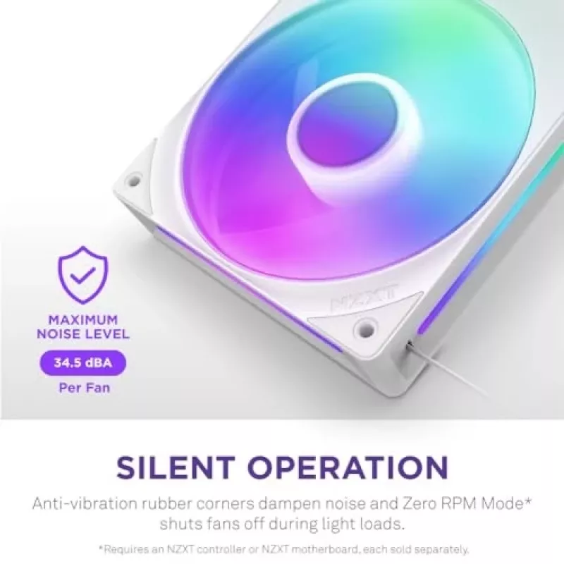 Ventilador NZXT RF-U28HF-W1 140mm 2000 U/min 98.61 CFM Blanco