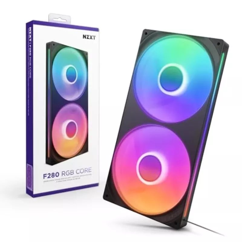NZXT F280 RGB Core 140mm ARGB PWM Pack de 2 Negro