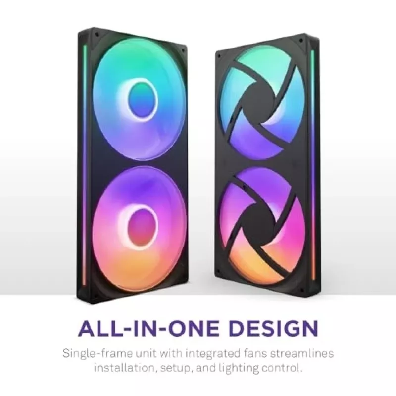 NZXT F280 RGB Core 140mm ARGB PWM Pack de 2 Negro