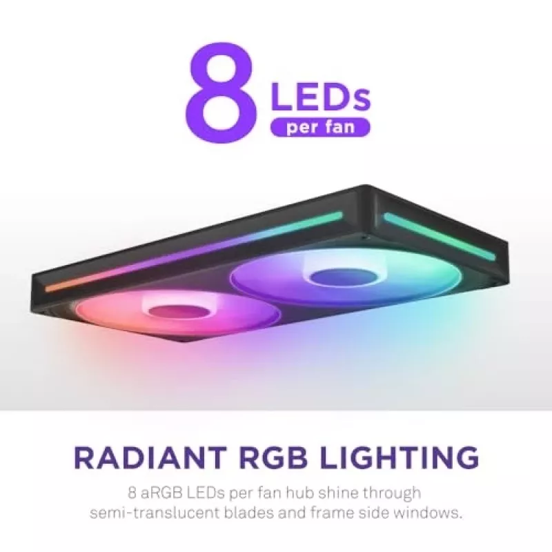 NZXT F280 RGB Core 140mm ARGB PWM Pack de 2 Negro