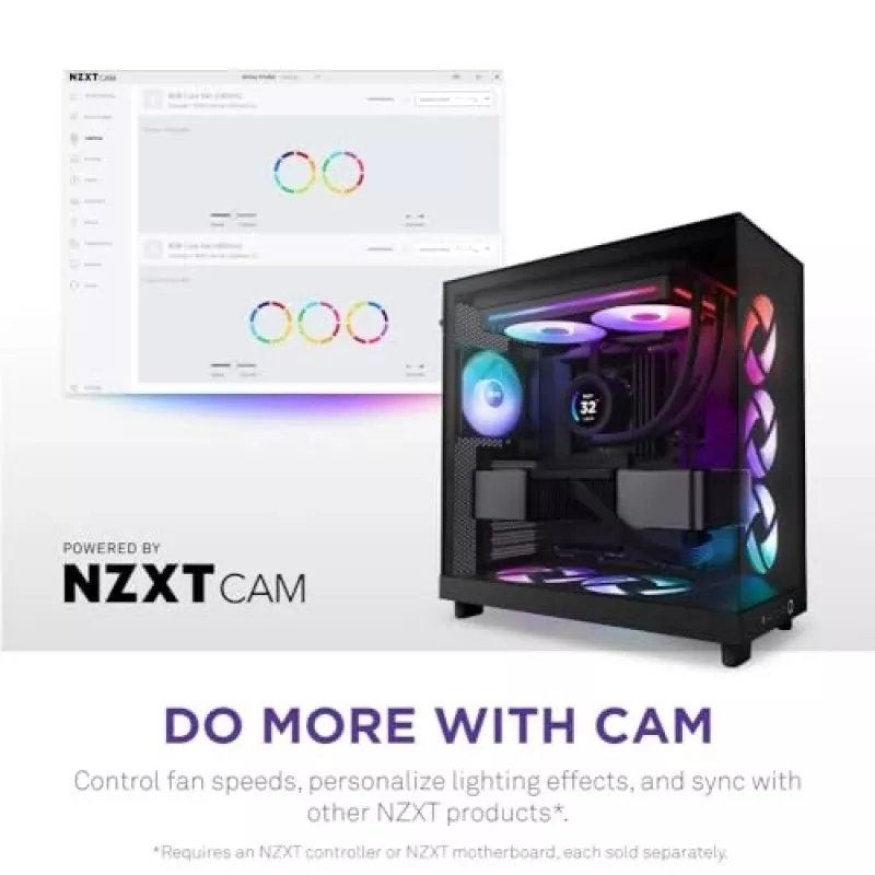 NZXT F280 RGB Core 140mm ARGB PWM Pack de 2 Negro