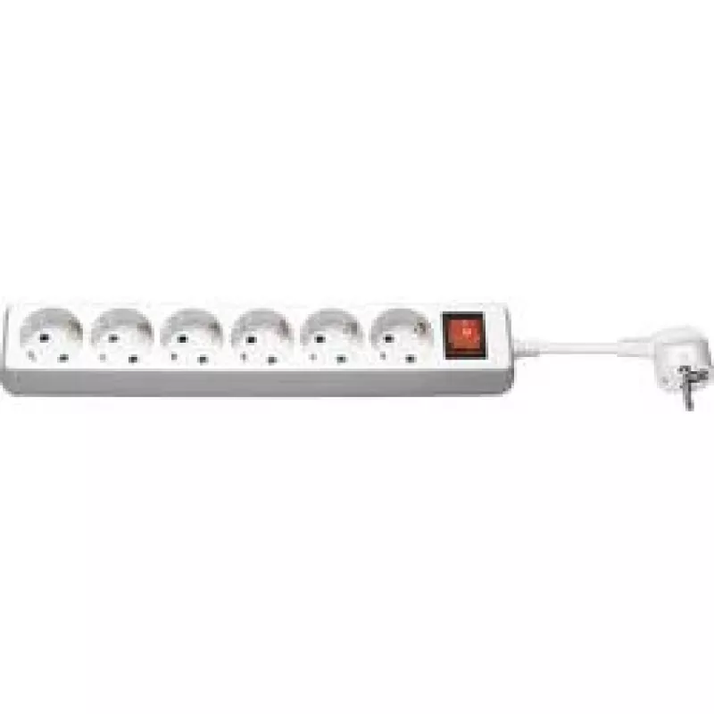 Alargador eléctrico Wentronic 38845 5m 6 tomas de corriente para interiores blanco