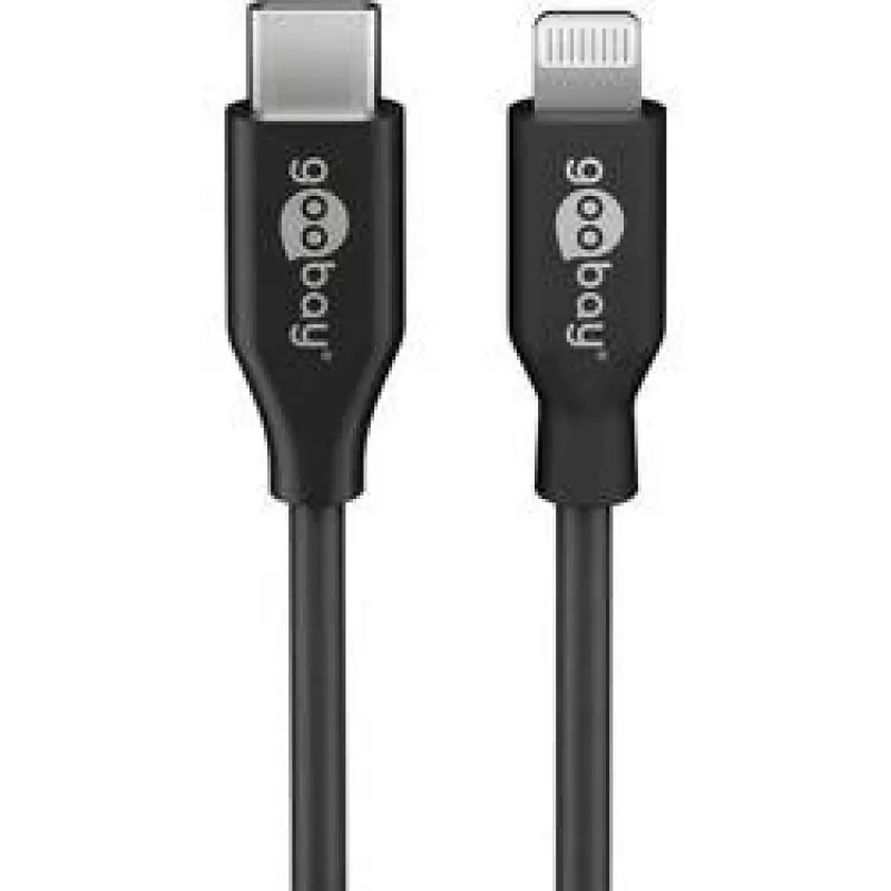 Goobay 39447 Cable de carga y sincronización USB-C a Lightning, MFi, 2 m, negro