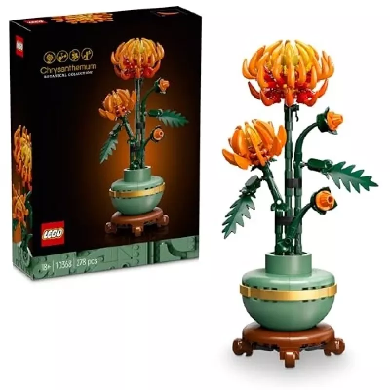 LEGO Icons set de construcción de flores de crisantemo, set creativo de modelismo para adultos para construir una planta artificial, regalo para mujeres hombres ella o él decoración para casa oficina
