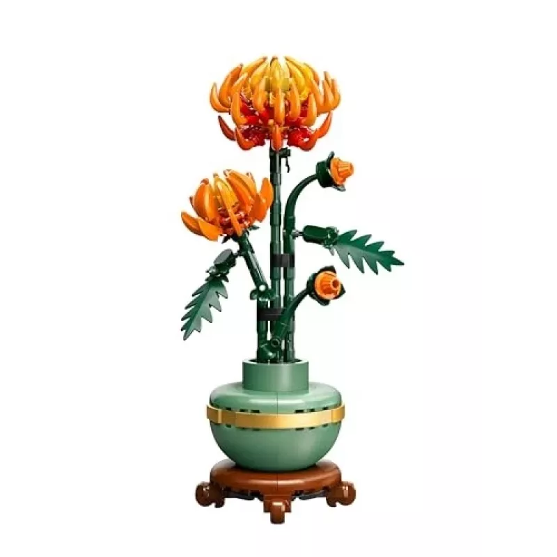 LEGO Icons set de construcción de flores de crisantemo, set creativo de modelismo para adultos para construir una planta artificial, regalo para mujeres hombres ella o él decoración para casa oficina
