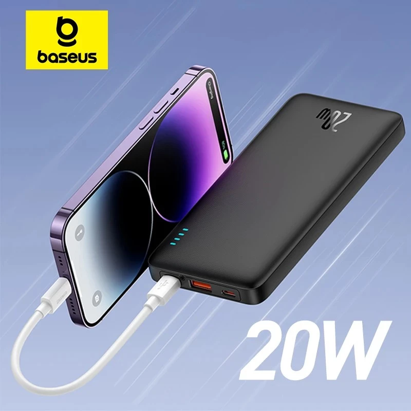 Baseus Airpow 20W Batería externa 10000mAh 20000mAh Batería externa de carga rápida para iPhone 16/15/14/13/12
