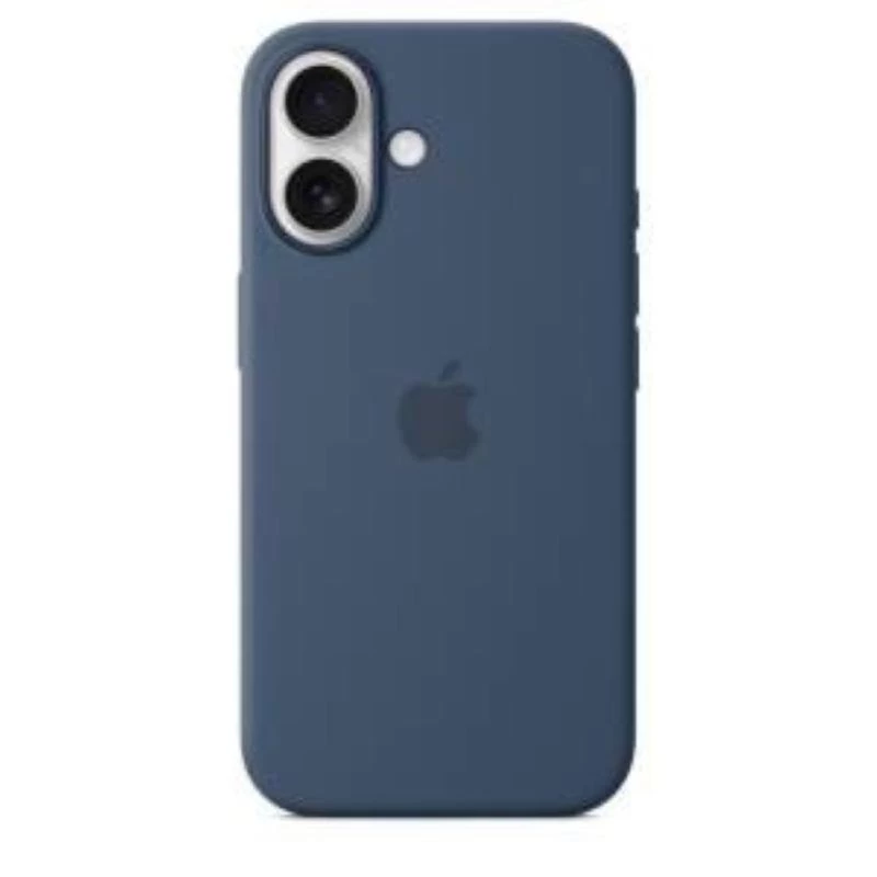 Apple MYY23ZM/A funda de silicona con MagSafe para iPhone 16, azul denim