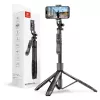 Palo selfie con trípode Crong CRGSGU1BLK aluminio Bluetooth con patas plegables y soporte para móvil