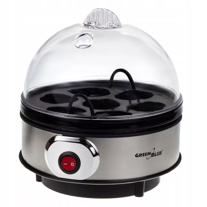Huevera GreenBlue GB572 vaporera eléctrica de huevos 400 W, capacidad 7 huevos, plateado, dureza ajustable