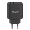 Cargador de pared SAVIO LA-06/B 30 W, USB-A + USB-C, Quick Charge, Power Delivery 3.0, negro