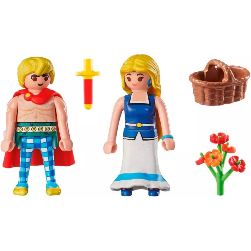 PLAYMOBIL | Asterix | Tragicomix y Falbala | pareja enamorada del universo Asterix | juguete para niños a partir de 5 años | 71544