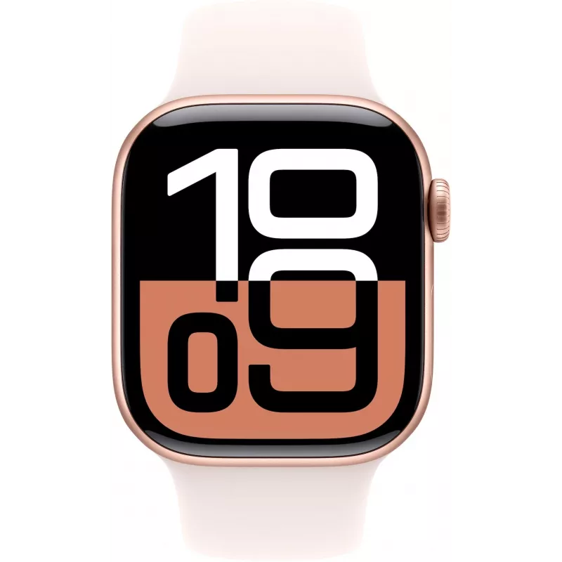 APPLE Watch Series 10 GPS 42 mm caja de aluminio oro rosa con correa deportiva rosa claro - S/M