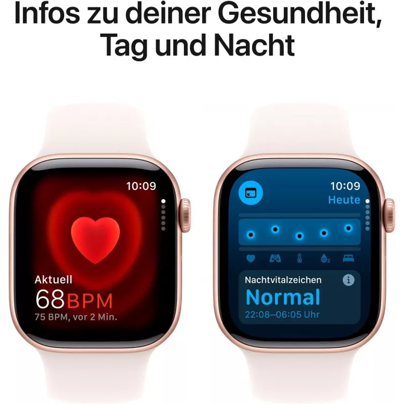 APPLE Watch Series 10 GPS 42 mm caja de aluminio oro rosa con correa deportiva rosa claro - S/M