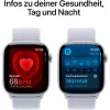 APPLE Watch Series 10 GPS 46 mm caja de aluminio plata con correa Sport Loop Blue Cloud