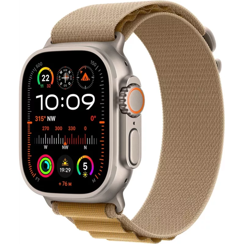 Apple Watch Ultra 2 GPS + Cellular 49mm carcasa de titanio natural con correa Alpine Tan – Medium (MX4F3FD/A)
