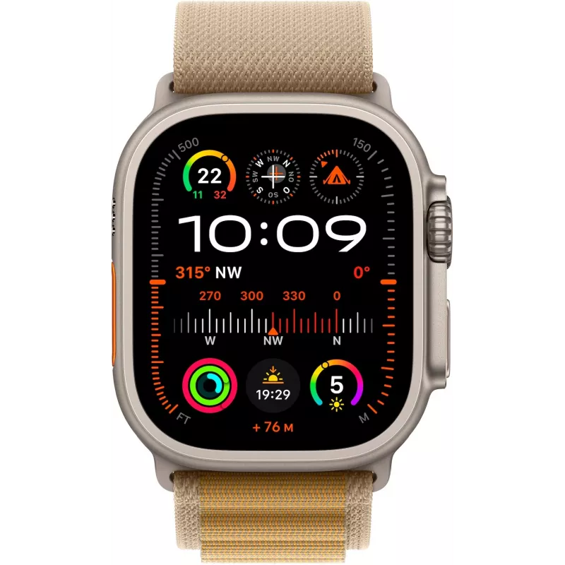 Apple Watch Ultra 2 GPS + Cellular 49mm carcasa de titanio natural con correa Alpine Tan – Medium (MX4F3FD/A)