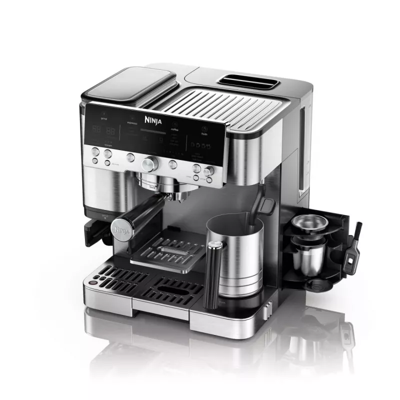 Cafetera espresso Ninja ES601EU — depósito de agua de 2 L, capacidad de 1 taza, negra/acero inoxidable
