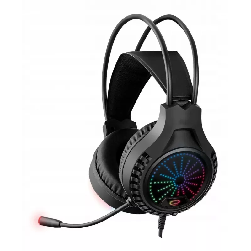 Esperanza EGH5000 Aviator auriculares gaming con micrófono, sonido envolvente virtual 5.1, USB 2.0, 32 Ω, control de volumen, negros