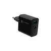 Cargador con cable para dispositivos móviles NATEC NUC-2145, 65 W, USB-C PD 3.0 + QC 3.0, 1x USB-C, 1x USB-A, 110–240 V, negro