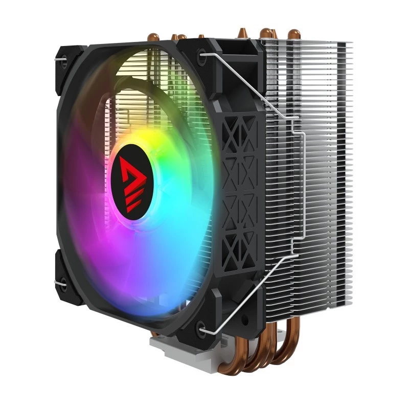 Disipador de CPU por aire SAVIO SAVGCOVORTEXX2ARGB con 4 heatpipes, ventilador ARGB de 120 mm, negro