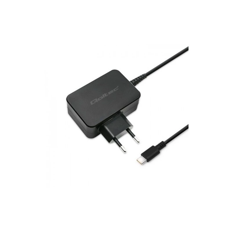Cargador portátil QOLTEC 51024 – Cargador universal de CA para interiores, 65 W PD, 20 V/3,25 A, cable de 1,2 m, negro