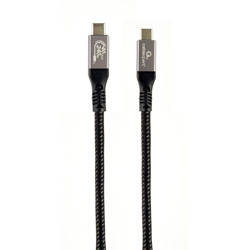 Cable USB-C a USB-C GEMBIRD CCBP-USB4-CMCM240 1,5 m, USB4 Gen 3x2, 40 Gbit/s, 240 W, negro
