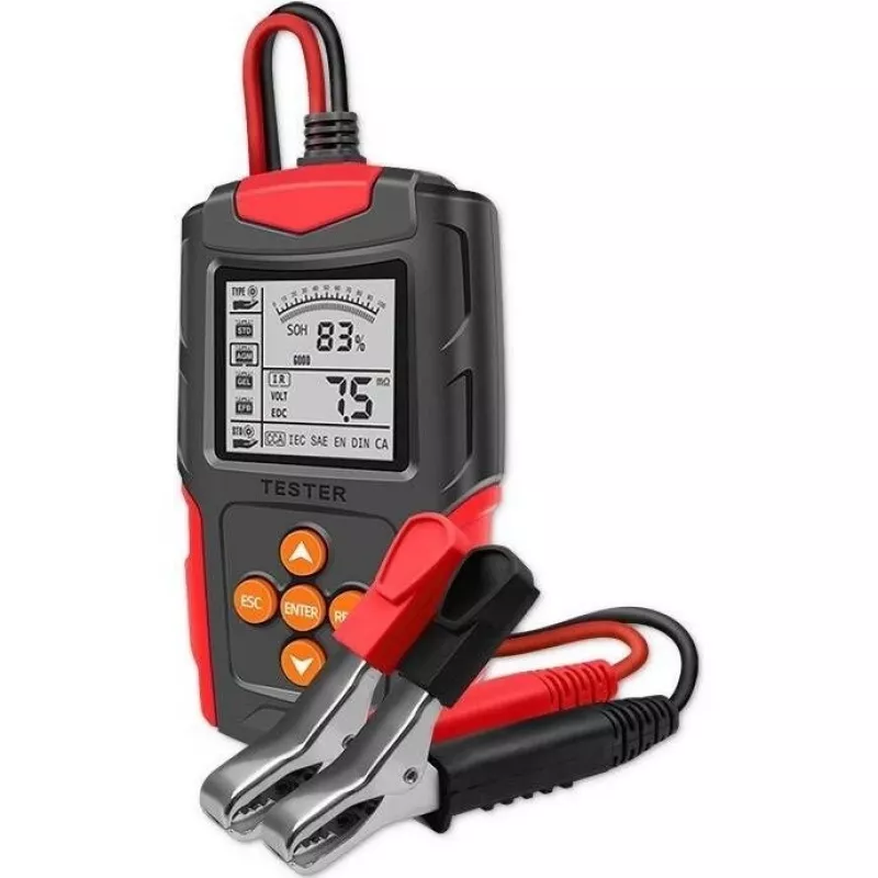 Qoltec 52484 Comprobador de baterías digital LCD | 12V | 24V | 3Ah-200Ah