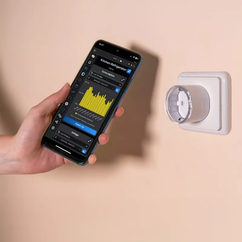 Enchufe inteligente Shelly Plug S Gen3 — enchufe inteligente Wi-Fi con monitorización de energía, tipo F, 110–230 V, 2500 W, blanco