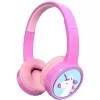 Denver BTH-106P auriculares de diadema para niños, con cable e inalámbricos (Bluetooth), rosa