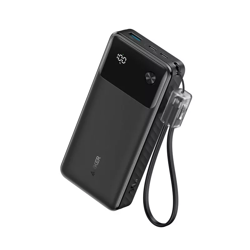 Batería externa con cable USB-C 20000 mAh 30W Negro