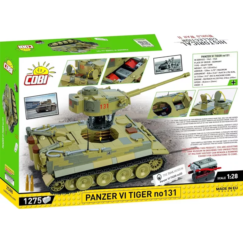Set de construcción COBI Panzer VI Tiger no131 1275 piezas