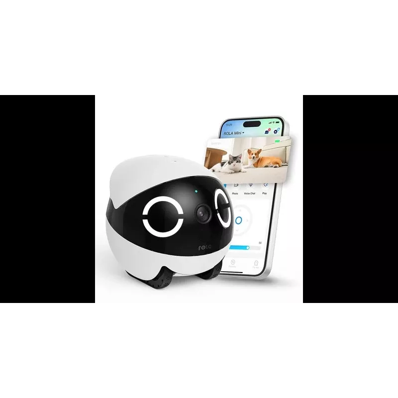 Enabot ROLA Mini robot compañero para mascotas, láser, 5000 mAh, blanco/negro