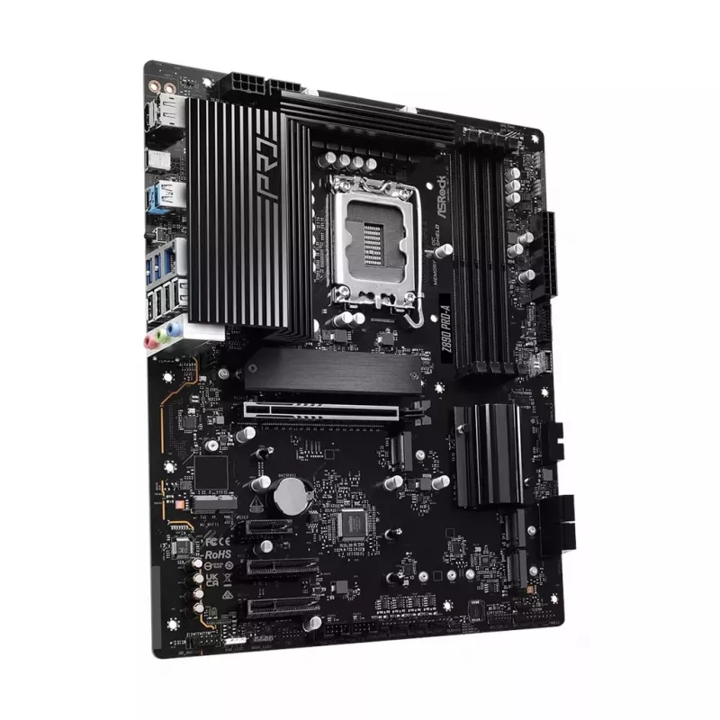 Placa base ASRock Z890 Pro-A ATX — Chipset Intel Z890, LGA 1851, DDR5, 4x DIMM, 256 GB, 2.5Gb LAN, PCIe Gen5