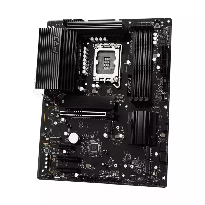Placa base ASRock Z890 Pro-A ATX — Chipset Intel Z890, LGA 1851, DDR5, 4x DIMM, 256 GB, 2.5Gb LAN, PCIe Gen5