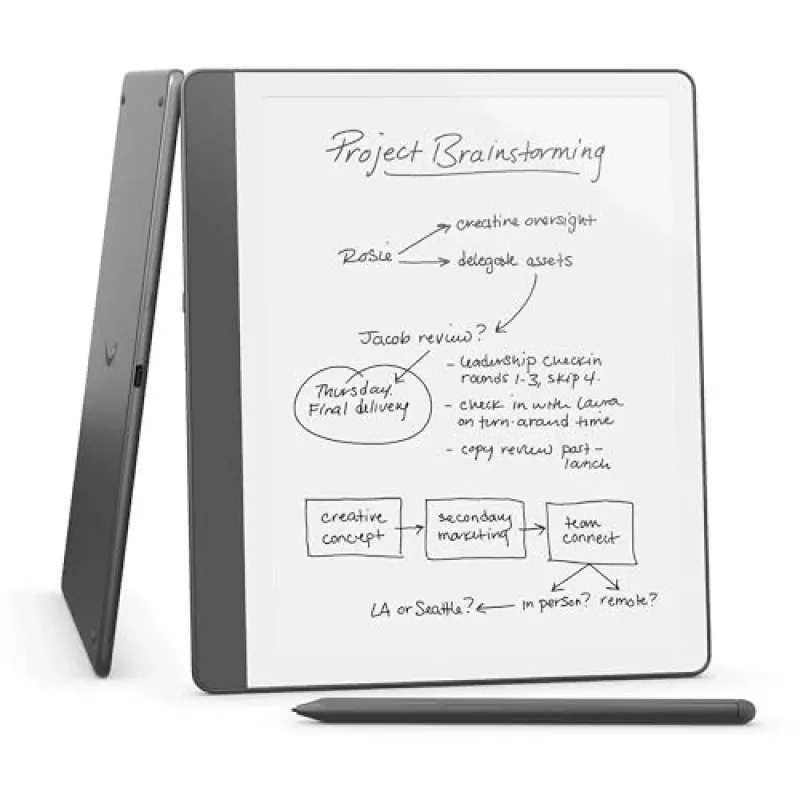 Amazon Kindle Scribe (2024) lector de libros electrónicos 64 GB, 10,2" sin reflejos, Wi-Fi, sin anuncios en la pantalla de bloqueo, con Premium Pen, Tungsten