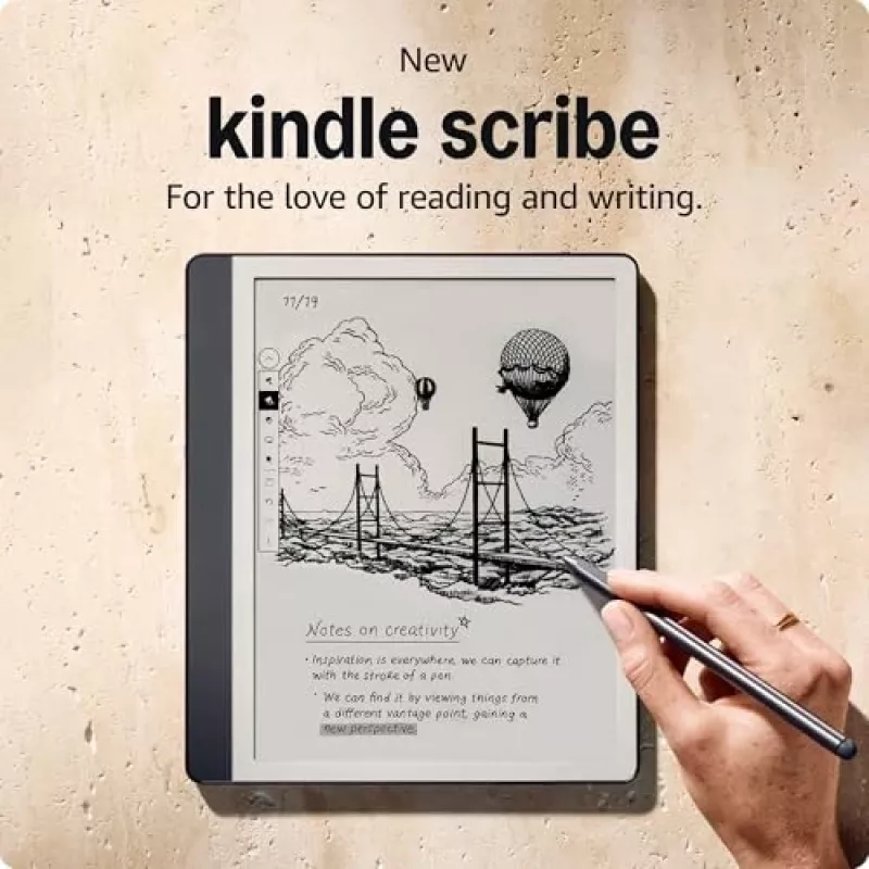 Amazon Kindle Scribe (2024) lector de libros electrónicos 64 GB, 10,2" sin reflejos, Wi-Fi, sin anuncios en la pantalla de bloqueo, con Premium Pen, Tungsten