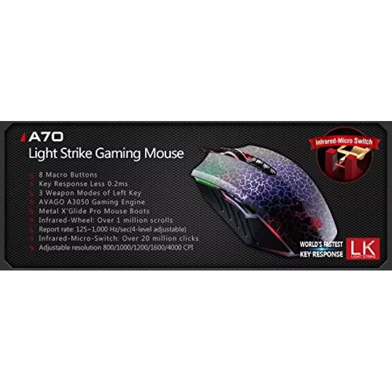 Ratón A4Tech Bloody Blazing A70 (Activated) USB Type-A óptico 6200 DPI A4TMYS47285