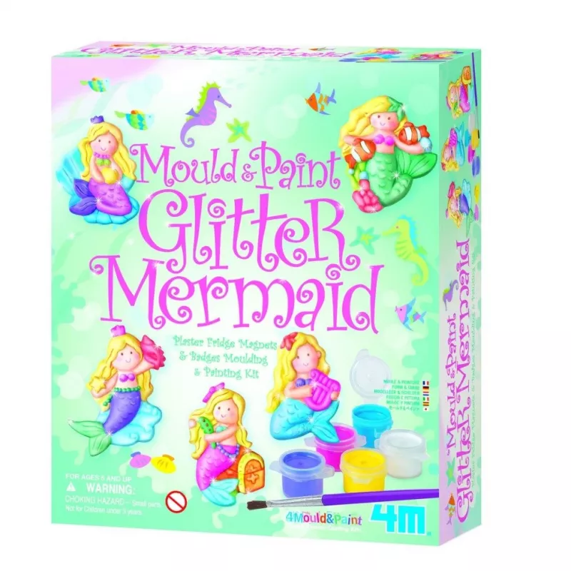 Set de colada y pintura de sirena con purpurina