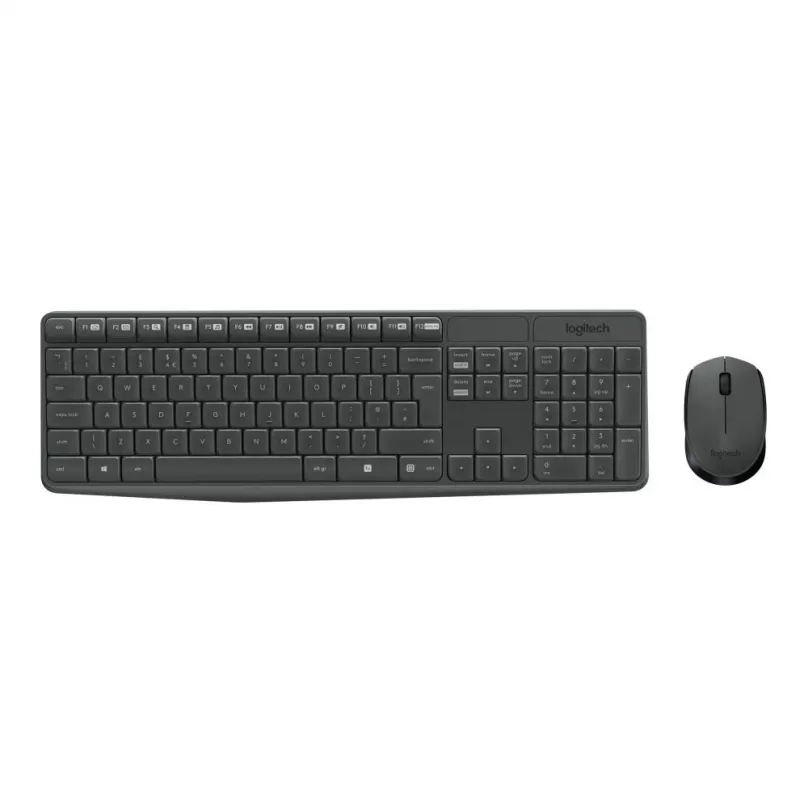 Logitech MK235 Conjunto duradero de teclado y ratón inalámbricos en gris