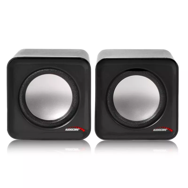 Altavoz de PC de 2 vías Audiocore AC870 B — 3 W RMS, alimentación por USB con cable, entrada de 3,5 mm, 2.0 canales