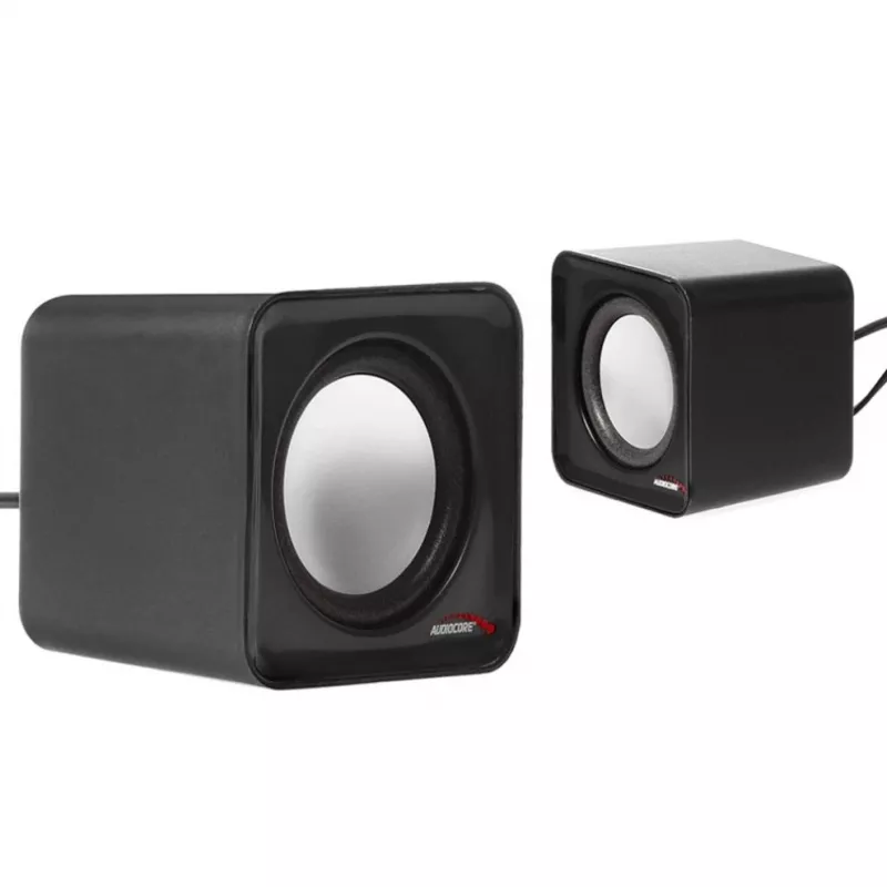 Altavoz de PC de 2 vías Audiocore AC870 B — 3 W RMS, alimentación por USB con cable, entrada de 3,5 mm, 2.0 canales