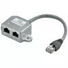 Wentronic Goobay Divisor de cable (Network Doubler), adaptador en Y CAT - Cableado 2 x CAT 5 Ethernet, apantallado (68908)