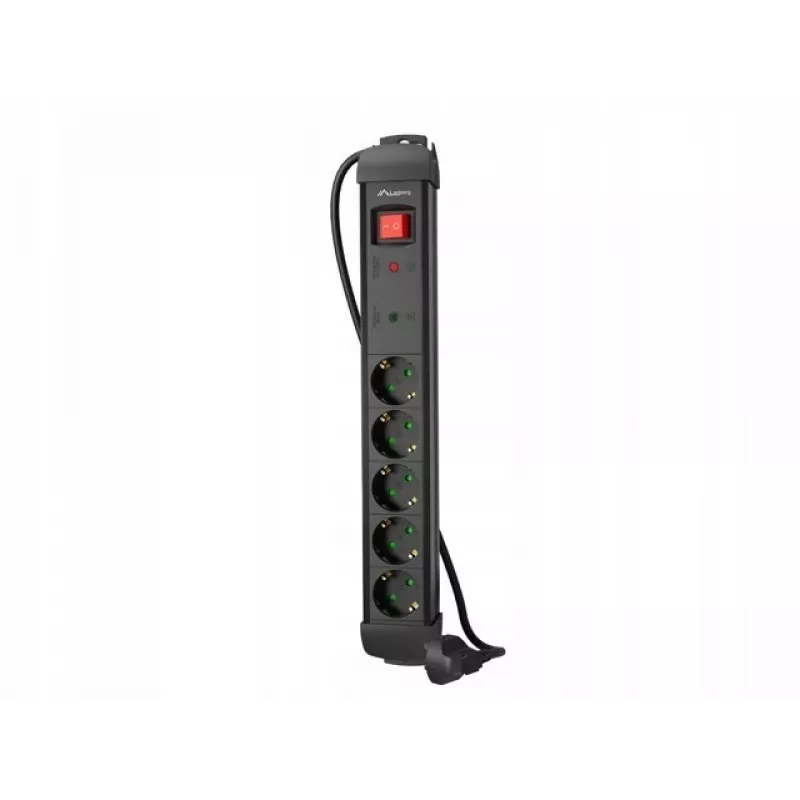 Alargador eléctrico Lanberg SP1-05F-0300-BK 3 m 5 tomas AC para interior negro